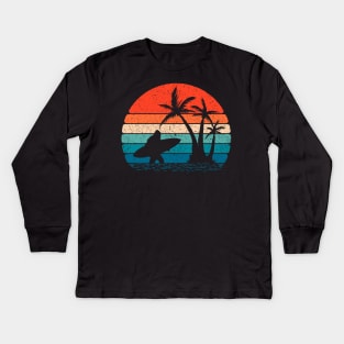 Bigfoot Surfing Sasquatch Surfer Kids Long Sleeve T-Shirt